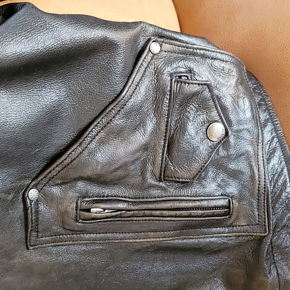 Men's Frye Leather Biker Jacket (medium) - Picture 4 of 6
